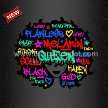Beautiful Iron ons Afro Girl Heat Printing Vinyl Transfer Factory Sale